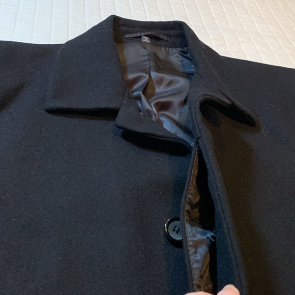 Hart Schaffner Marx Male Pilot Wool Blend Trenchcoat Overcoat, Black, Size 42L - Picture 12 of 16